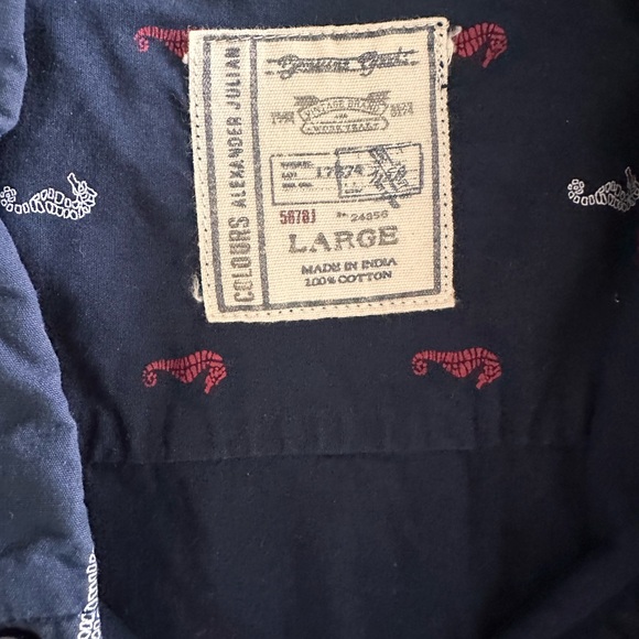 Alexander Julian Navy and Red Patterned Shirt 100% cotton - Picture 3 of 3